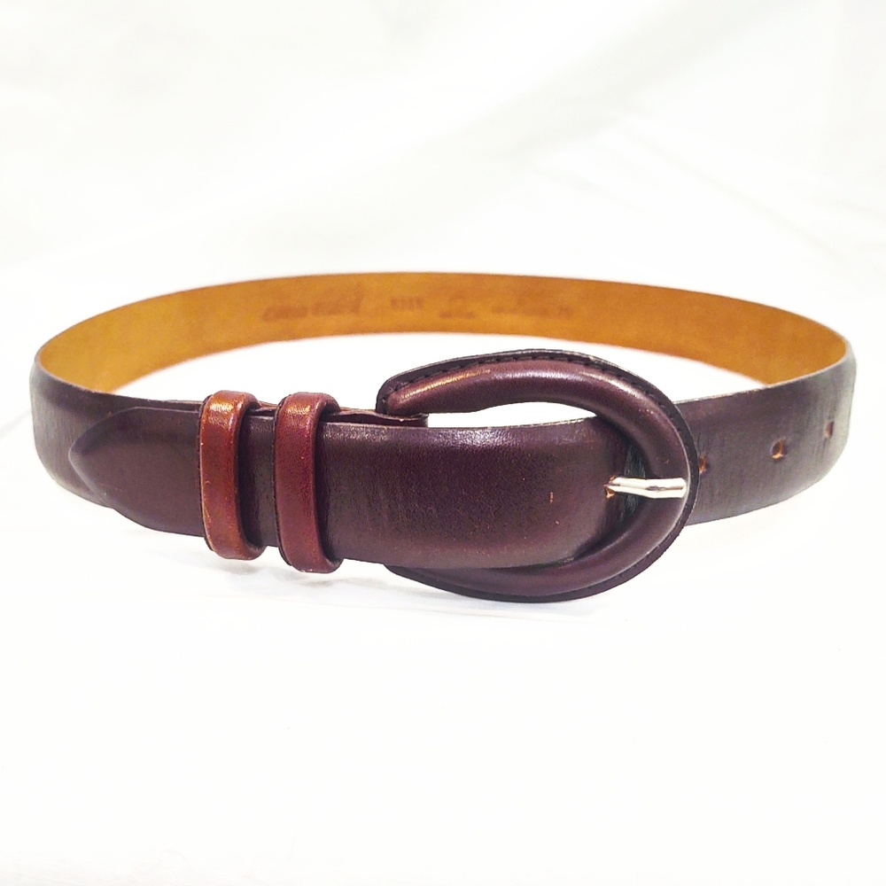 Vintage Designer Orciani Brown Leather Belt- Size 38